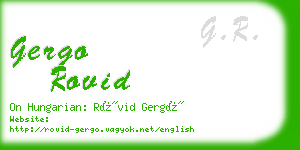 gergo rovid business card